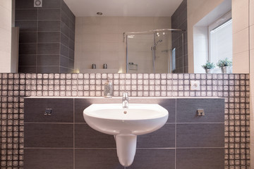 Washbasin in elegant bathroom