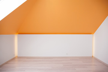 Orange slanted ceiling