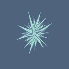 Abstract spike shape flat design symbol resembling explosion.