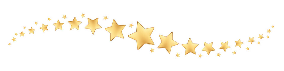 Gold stars in wave pattern