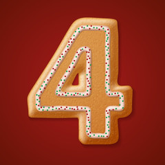 Christmas  cookies  numbers. Vector illustration