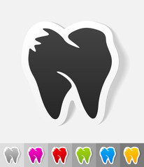 realistic design element. tooth