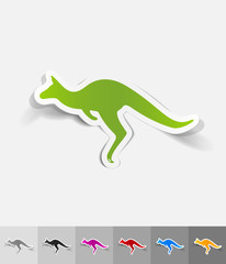 realistic design element. kangaroo