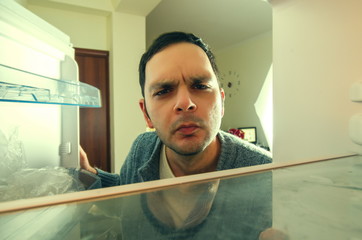 hungry man closeup