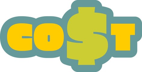 Cost outline yellow sticker