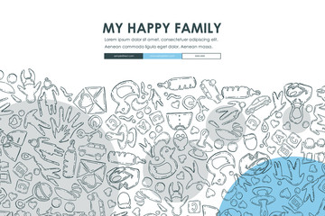 family Doodle Website Template Design