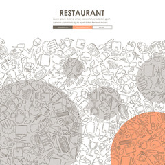 restaurant Doodle Website Template Design