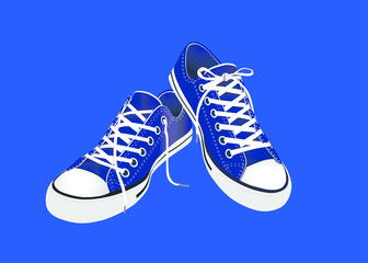 Sneaker Convers Blau Vektor - obrazy, fototapety, plakaty