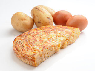 piece of homemade Spanish potato omelette