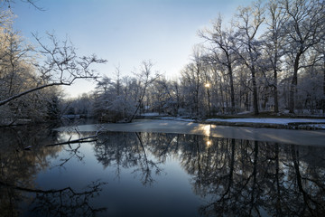 Snowy Winter Lake Scene
