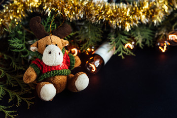 amazing beautiful green cedar and  christmas golden vintage garl