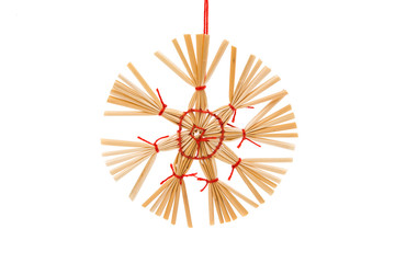 Straw christmas ornament, handmade