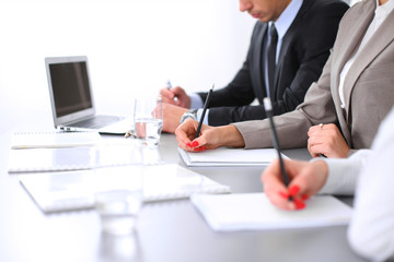 Group of business people working together in office