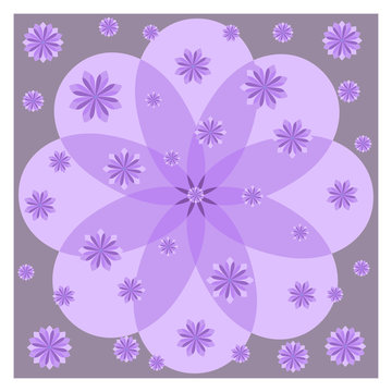 Lilac flowers on purple background.