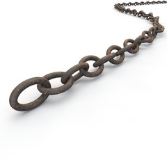 Obraz premium Metal rusty chain lying on the floor