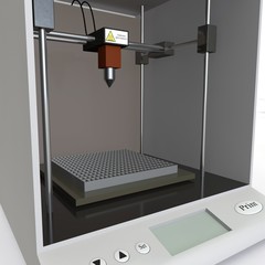 Model 3D printer on white background