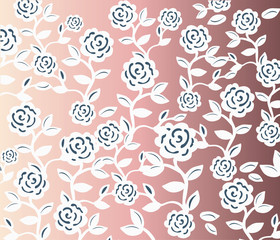 Roses Vintage seamless pattern on gradient background. Vector