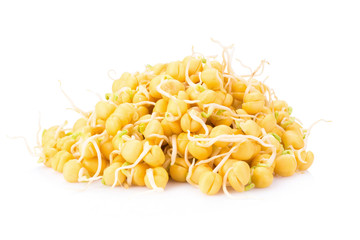 Snow Pea Sprouts on White Background