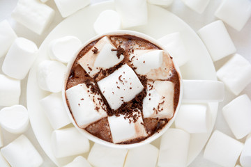 Hot chocolate with marshmallow