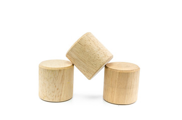 wooden toy blocks isolated on white background