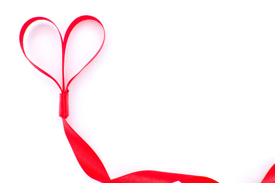 Red ribbon with heart shape