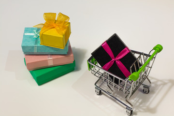 Grocery truck packed with gifts