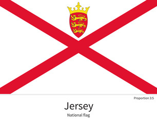 National flag of Jersey with correct proportions, element, colors - 97055571