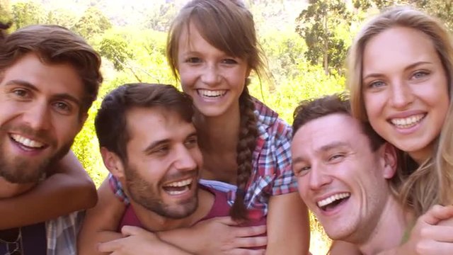 Three couples having fun outdoors,day, close up