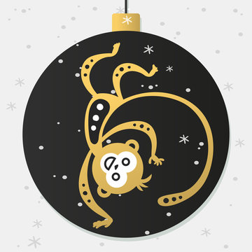 Chinese New Year monkey vector decoration ball icon