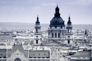 Fototapeta na wymiar Cityscape with the so called St.Stephen's Basilica, Budapest, Hungary, Europe