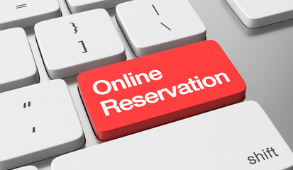 Online reservation concept - obrazy, fototapety, plakaty