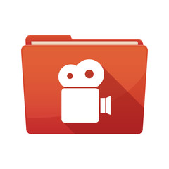 Long shadow  binder with  a film camera