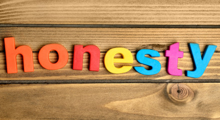 Naklejka premium Honesty word