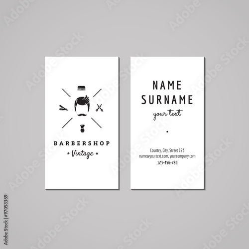 Barbershop Hair Salon Business Card Design Concept Barbershop