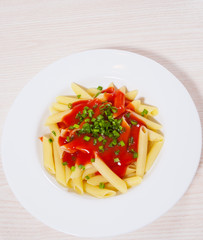 Penne pasta with tomato sauce