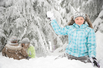 Girl with snowball