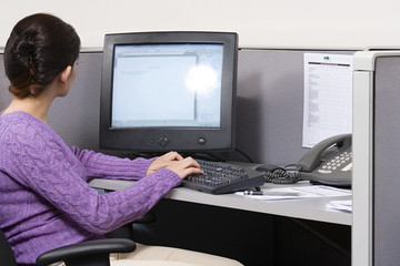 Woman working on computer