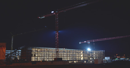 Baustelle bei Nacht
