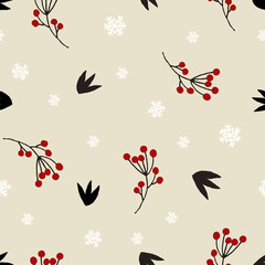 Christmas Floral Seamless Pattern