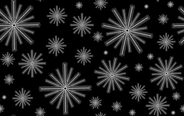 Vector Happy New Year seamless pattern with decorative snowflakes