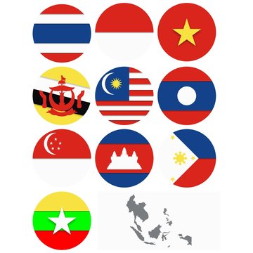 10 Flag ASEAN Vector