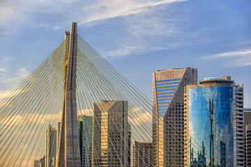 Fototapeta na wymiar Octavio Frias de Oliveira Bridge in Sao Paulo