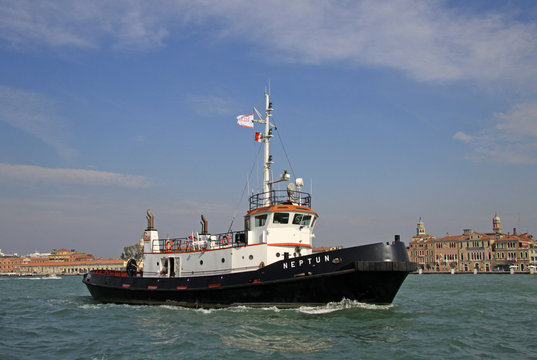 VENICE, ITALY - SEPTEMBER 04, 2012: Boat  in Venetian lagoon