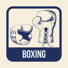 Boxing sport design 