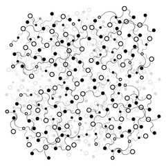 Abstract background. Black connecting dots on white. Vector Illustration