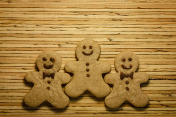 christmas cookie on wooden background