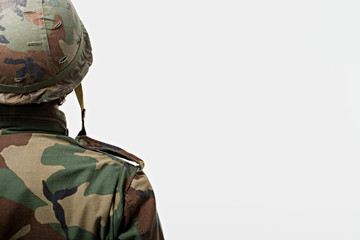 Rear view of soldier