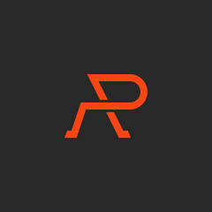Logo R letter monogram, weaving thin line style, mockup abstract emblem, design element template