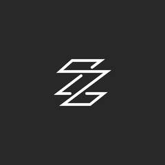 Monogram letter Z logo minimal style, weaving thin line template emblem