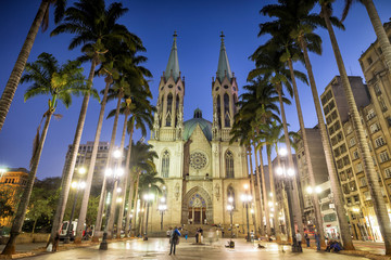 Se Cathedral in downtown Sao Paulo Brazil